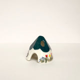 Dark Green Ceramic Mouse House Cone Incense Burner
