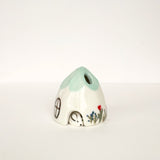 Turquoise Ceramic Mouse House Cone Incense Burner