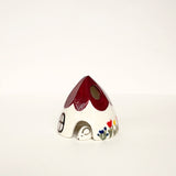 Burgundy Ceramic Mouse House Cone Incense Burner With Flowers